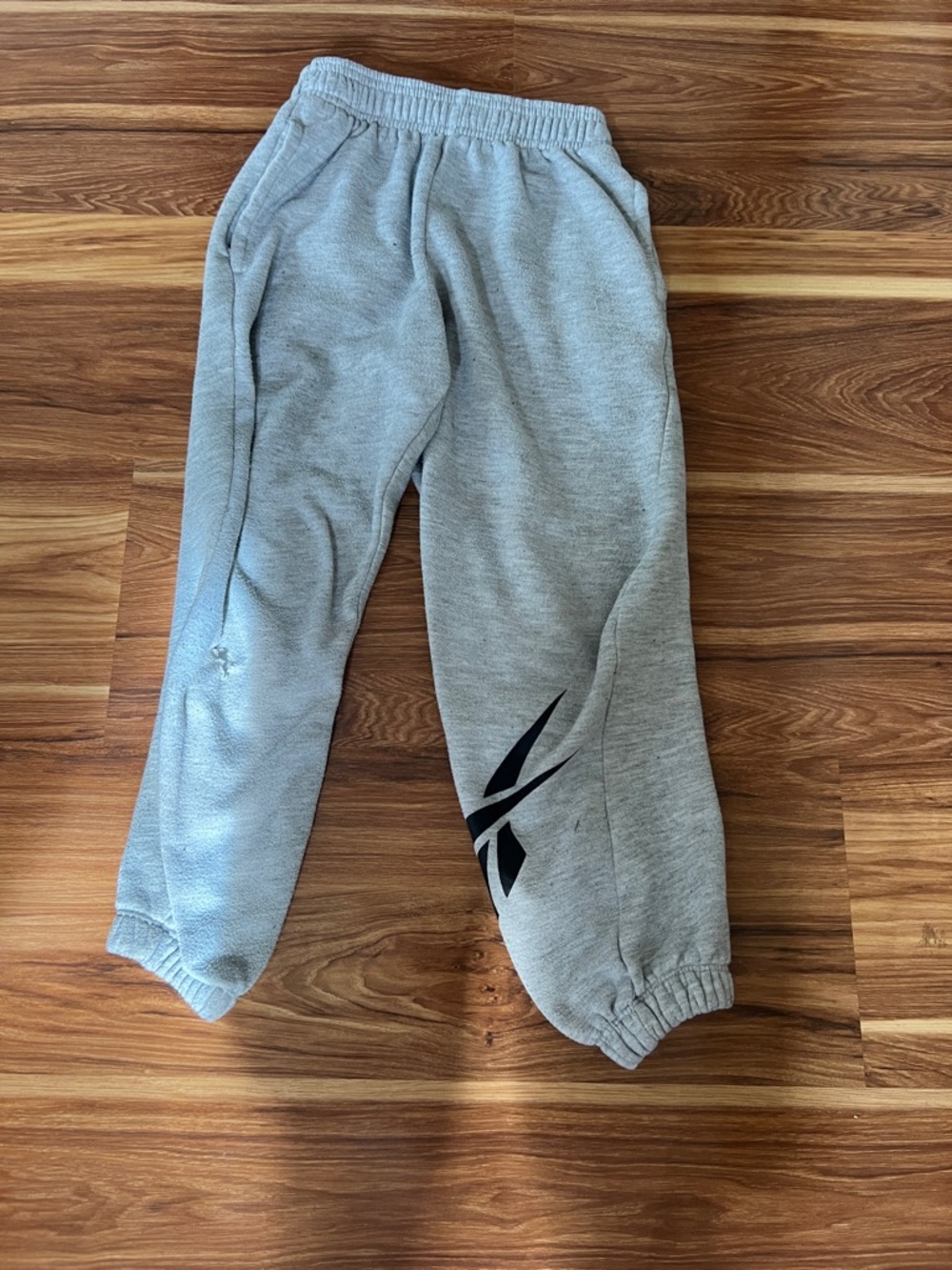 Reebok Kids Gray Joggers with Black Logo